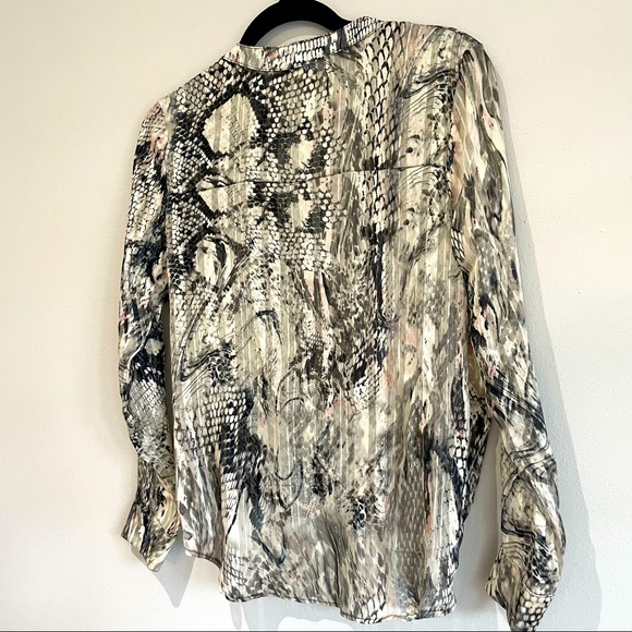 Olivia Graye Snakeskin Python Shimmer Crossover Top - Size Small - Picture 5 of 6
